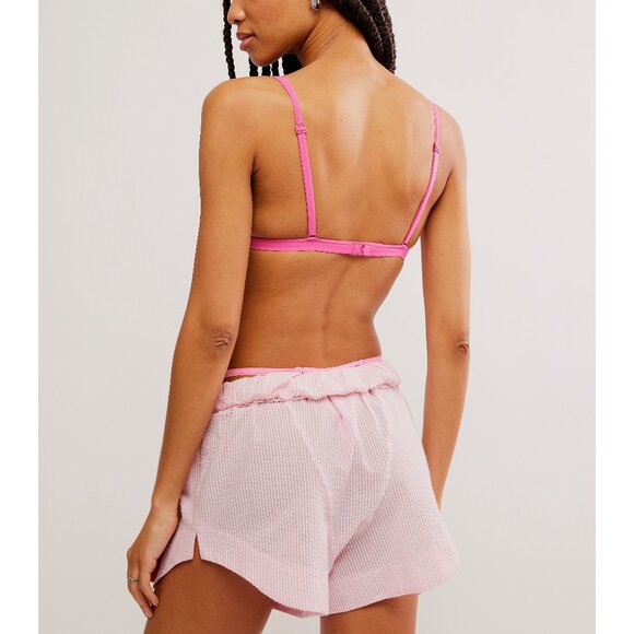 🎉LAST CHANCE🎉 FREE PEOPLE Collagen Yarn Triangle Bra / Poppy Pink - Picture 4 of 6
